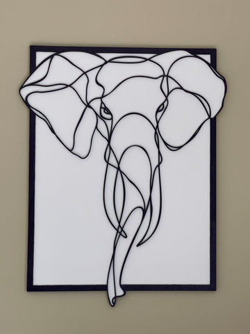 ‘Ellie’ the Elephant Continuous Line Drawn Artwork – Perspex®