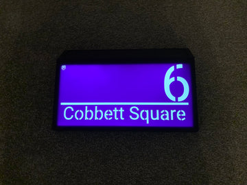 Large Rectangular Perspex® House Sign with Solar Powered Battery LED Backlight