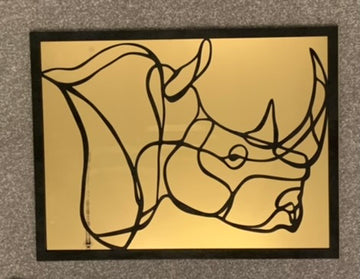 ‘Riley’ the Rhinoceros Continuous Line Drawn Artwork – Perspex®
