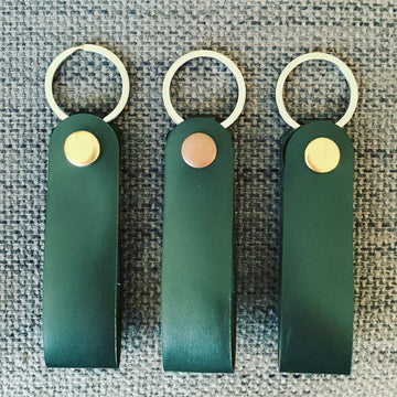 Leather Keyring with Chrome Steel Split Ring