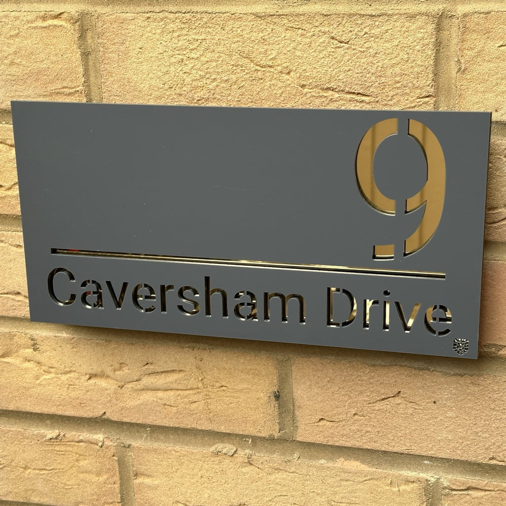 Large Rectangular 'Floating effect' Perspex® House Sign – Eleven - Hand ...