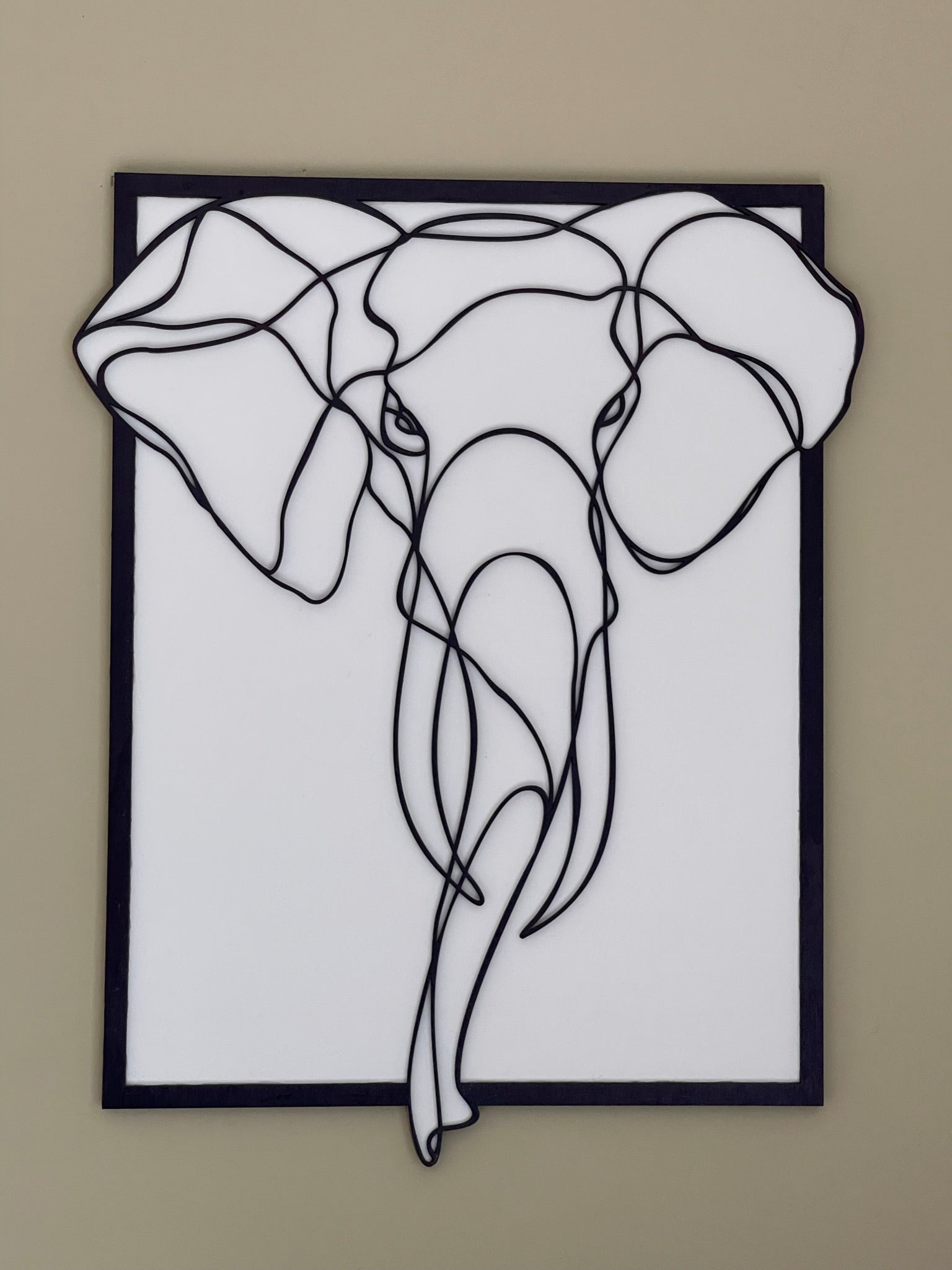‘Ellie’ the Elephant Continuous Line Drawn Artwork – Perspex®
