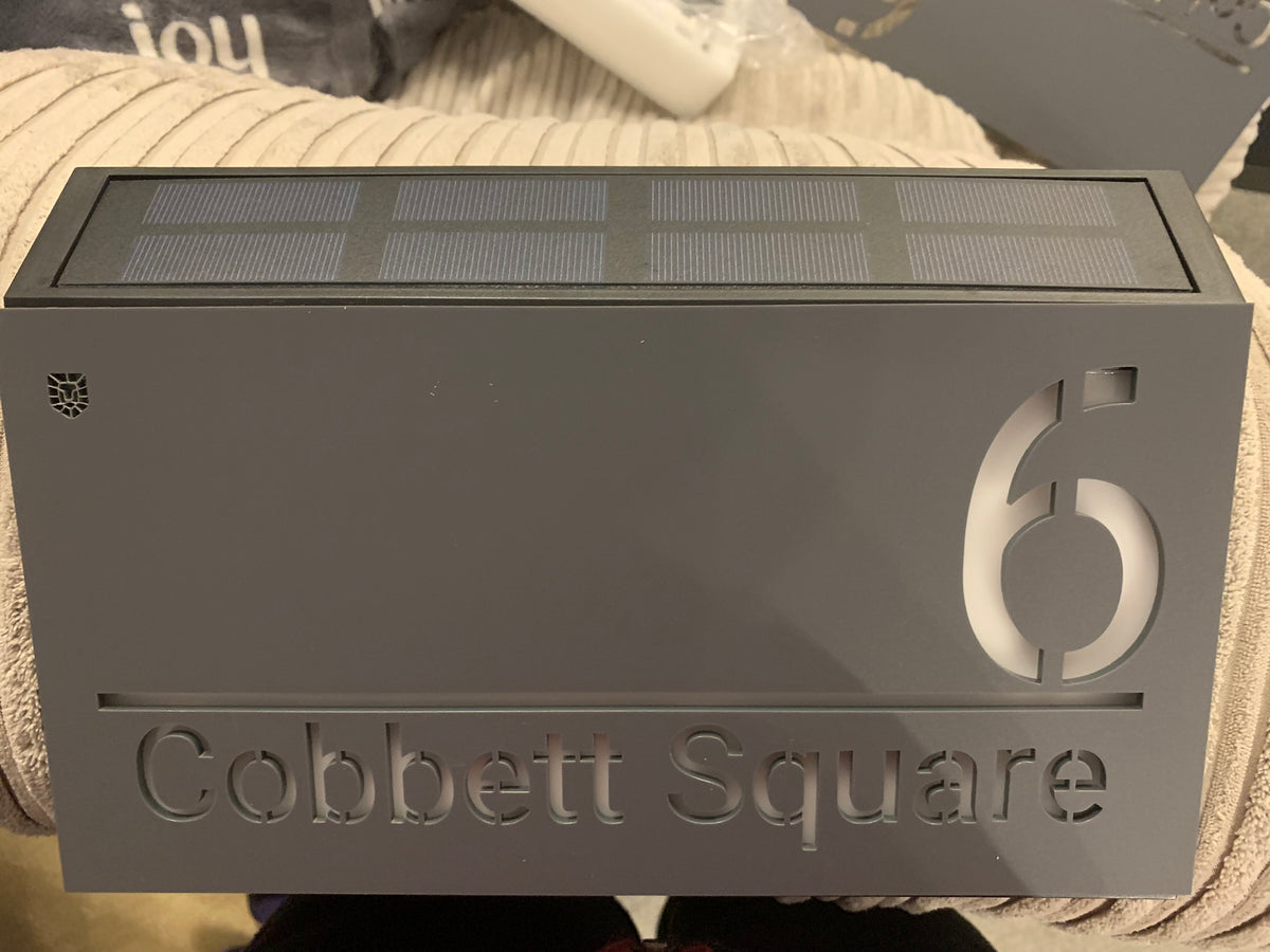 Perspex House Large Rectangular Perspex® House Sign with Solar Powered Battery LED B