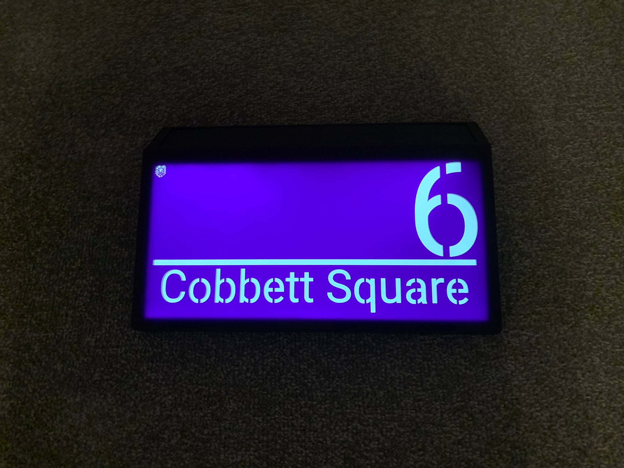 Large Rectangular Perspex® House Sign with Solar Powered Battery LED Backlight